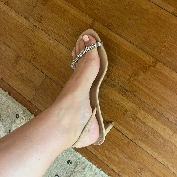 Jeffrey Campbell Beige Heels with Rhinestone Accents - Picture 4 of 4